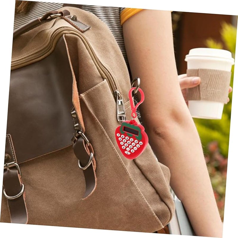Strawberry Solar Calculator Keychain 2 Pack Mini For Students And Office Use - Image 5